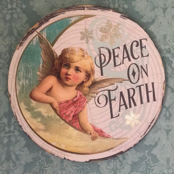 NWT Distressed Angel 12” Wood Sign - Picture 1 of 3